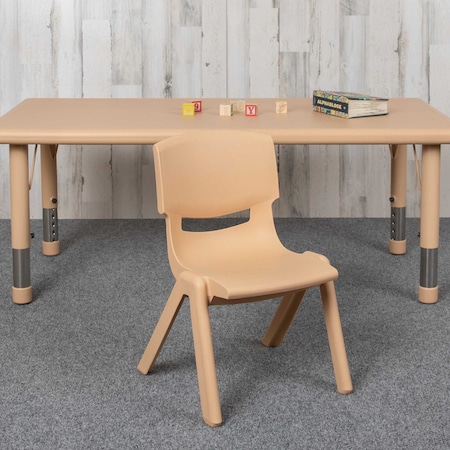 Flash Furniture Natural Plastic Stackable School Chair with 10.5" Seat Height, PK10 10-YU-YCX-003-NAT-GG